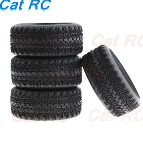 4pcs Metal Wheel Rim Hub Rubber Tire Tyres Universal For 1/10 On-road Racing Car Drifting HSP 94123 94122 FW06 TT01 02 Cattires 4pcs